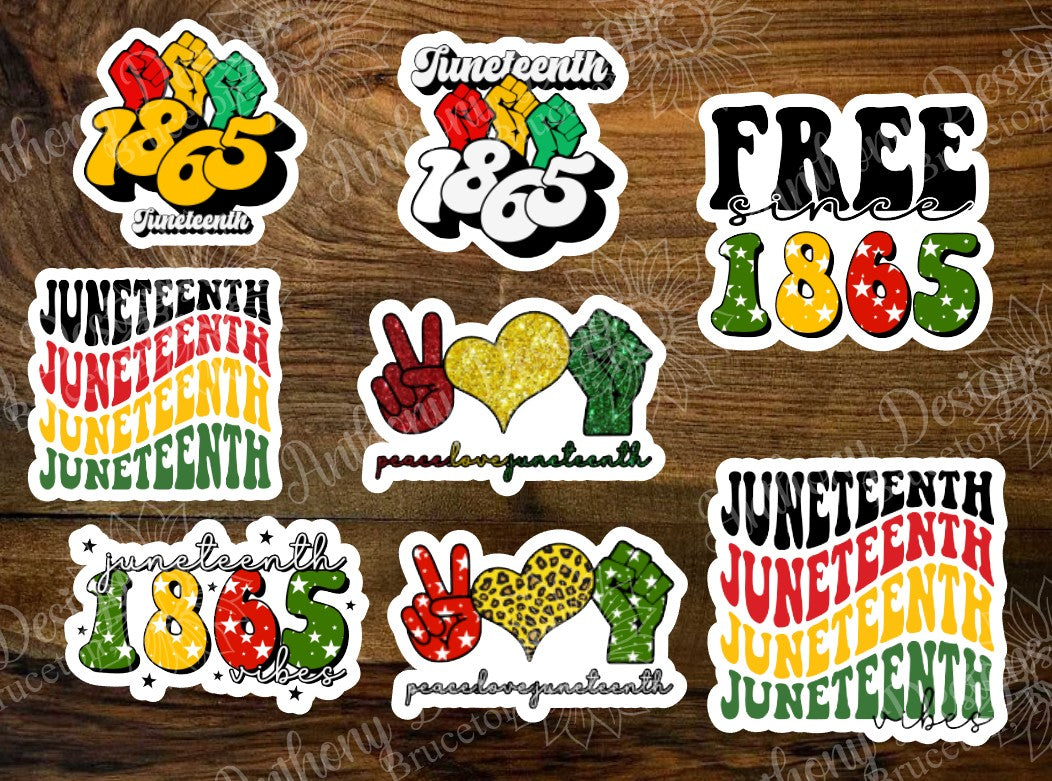 Juneteenth 1865 vinyl stickers