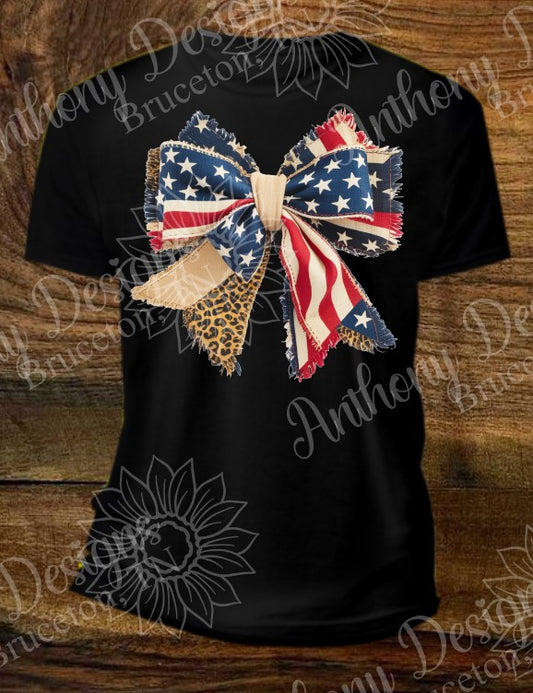 250 years of America patchwork bow shirt