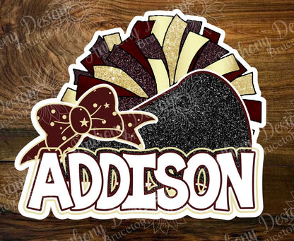 Personalized Cheerleader Vinyl Sticker