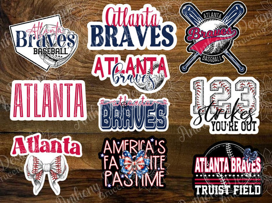 Atlanta inspired Baseball Vinyl Stickers