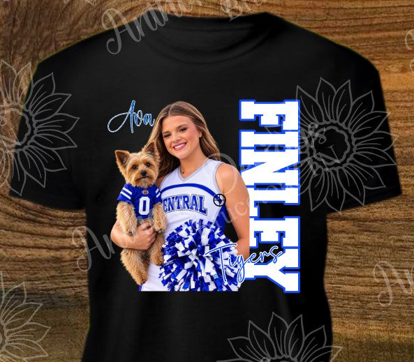 Personalized Cheerleader  shirt  cheer photo school spirit proud family designed shirt