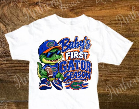 Baby’s First Gators Season. Florida Gators inspired Baby shirt