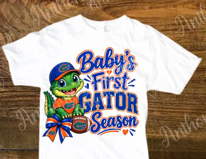 Baby’s First Gators Season. Florida Gators inspired Baby shirt