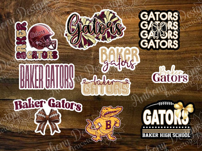 Baker High School vinyl stickers