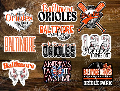 Baltimore inspired Baseball Vinyl Stickers