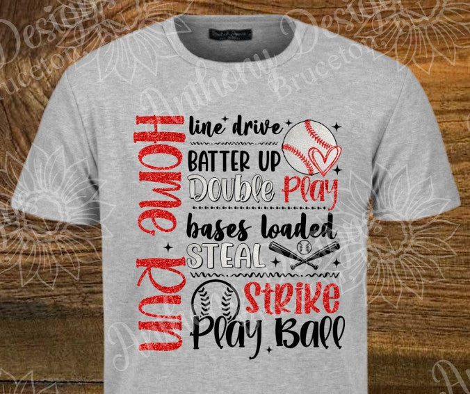 Baseball Typography. Baseball. school spirit inspired designed shirt