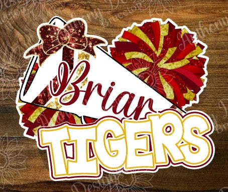 Personalized Cheerleader Vinyl Sticker