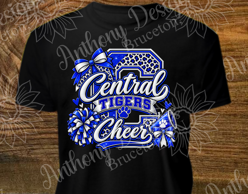 Central Tigers. Cheer. school spirit inspired designed shirt