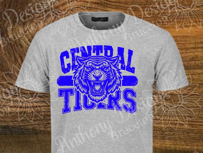 Tigers mascot distressed designed shirt