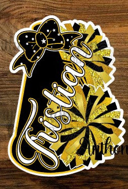 Personalized Cheerleader Vinyl Sticker