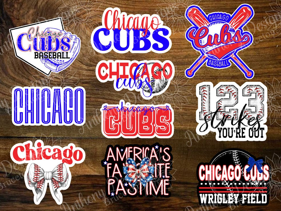 Chicago inspired Baseball Vinyl Stickers