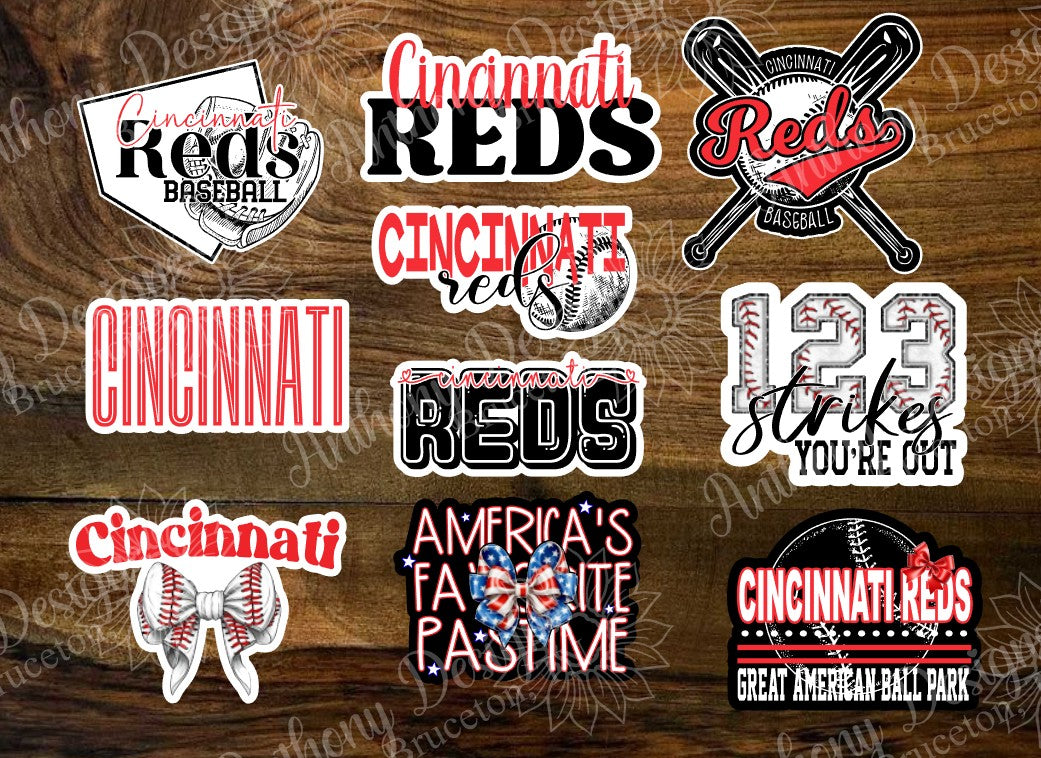 Cincinnati inspired Baseball Vinyl Stickers