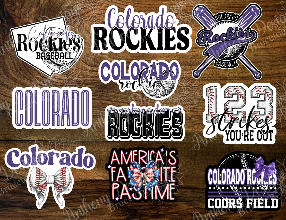 Colorado inspired Baseball Vinyl Stickers