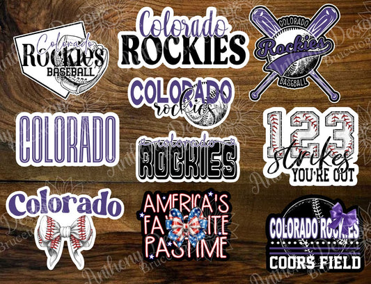 Colorado inspired Baseball Vinyl Stickers