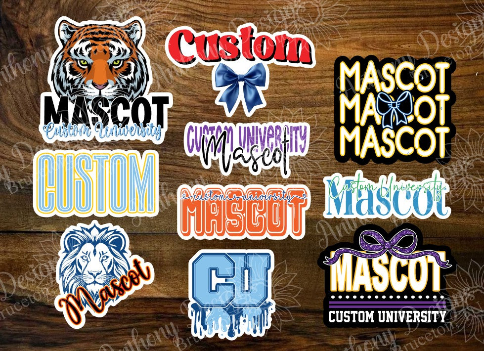 Custom University/College inspired Vinyl Stickers