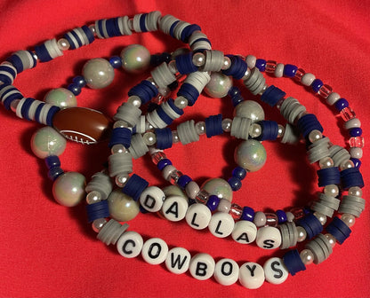 Dallas Cowboys football stacker set of 5 Bracelet