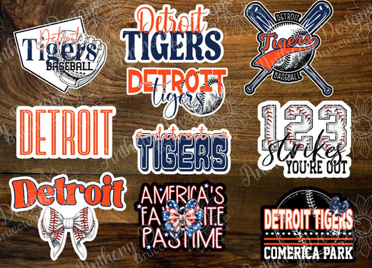 Detroit inspired Baseball Vinyl Stickers