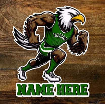 Personalized EagleMascot Track and Field Cross Country Vinyl Sticker