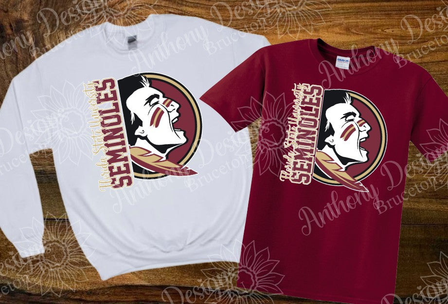 Florida State University. FSU. Seminoles. spirit inspired designed shirt
