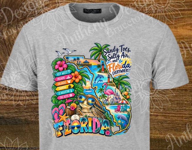Florida. Sandy Toes Salty Air Florida Everywhere. Florida inspired designed shirt