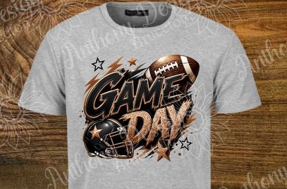 Football Game Day black and gold designed shirt