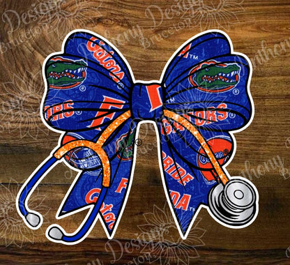 Florida nurse doctor inspired stethoscope bow Vinyl Stickers
