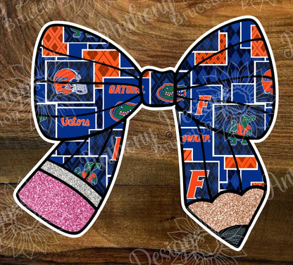 Florida teacher student inspired pencil bow Vinyl Stickers