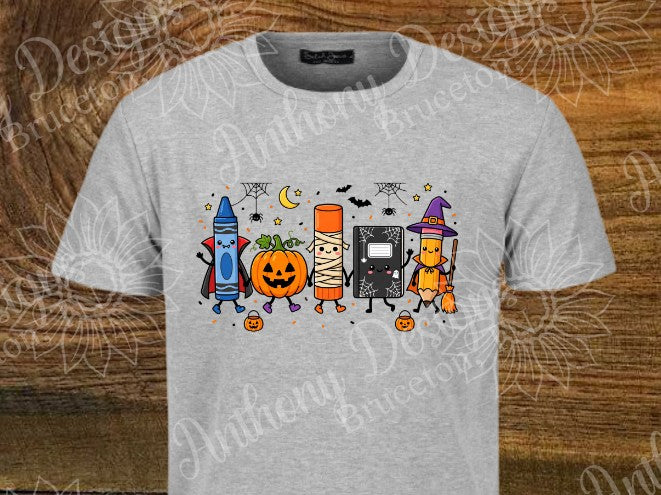 School Supplies Teacher Student Halloween designed shirt