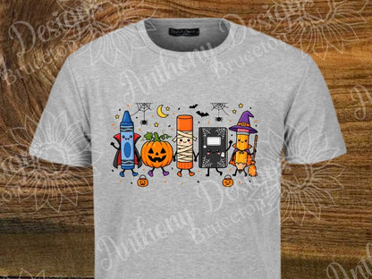 School Supplies Teacher Student Halloween designed shirt