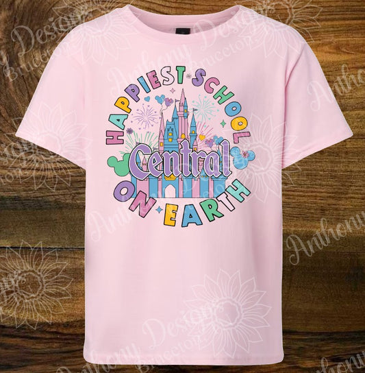 Happiest School On Earth with school name designed shirt  Personalize with your school name.
