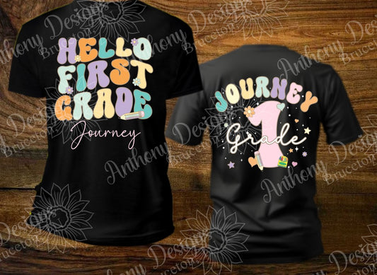 Hello First Grade with personalization (student's name) designed shirt