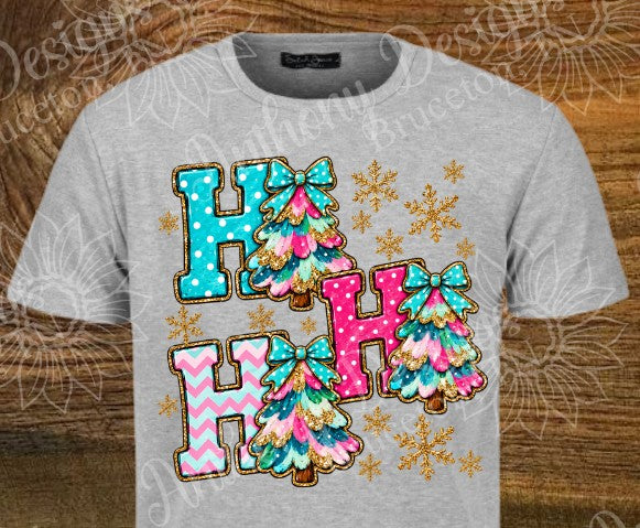 Ho Ho Ho Christmas Tree  Christmas designed shirt