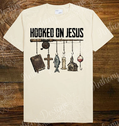 Hooked on Jesus fishing shirt