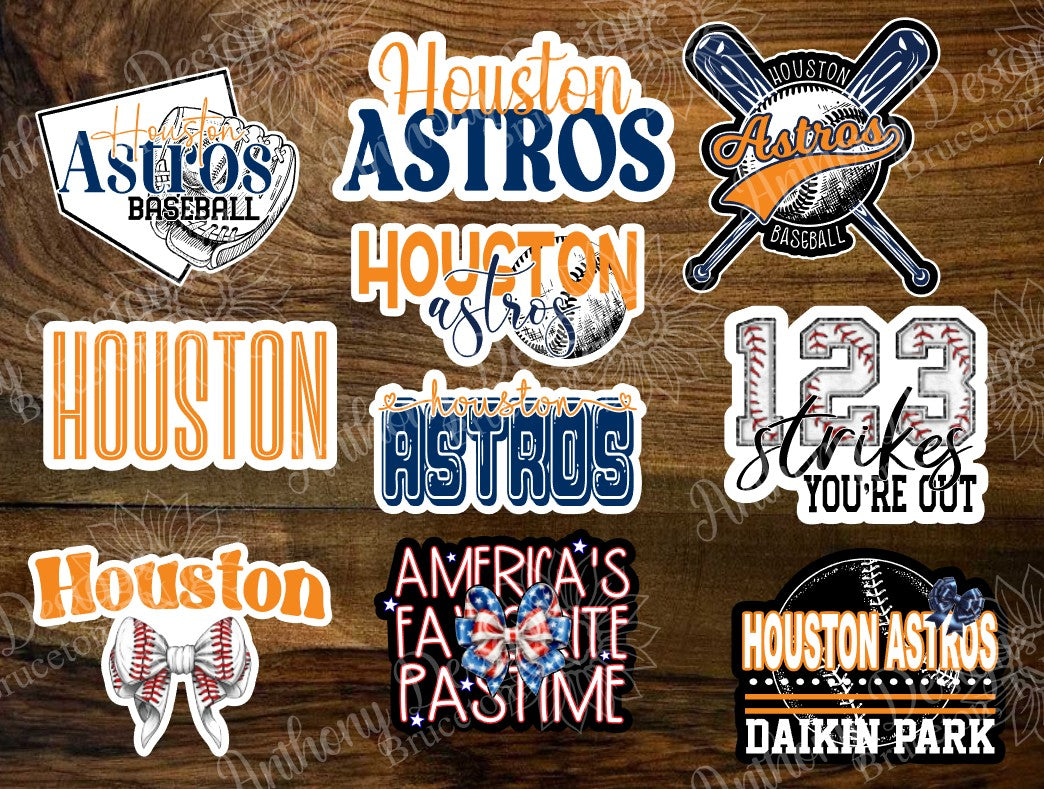 Houston inspired Baseball Vinyl Stickers
