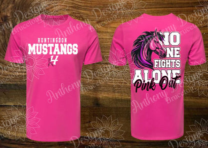 Mustangs Pink Out  October inspired designed shirt