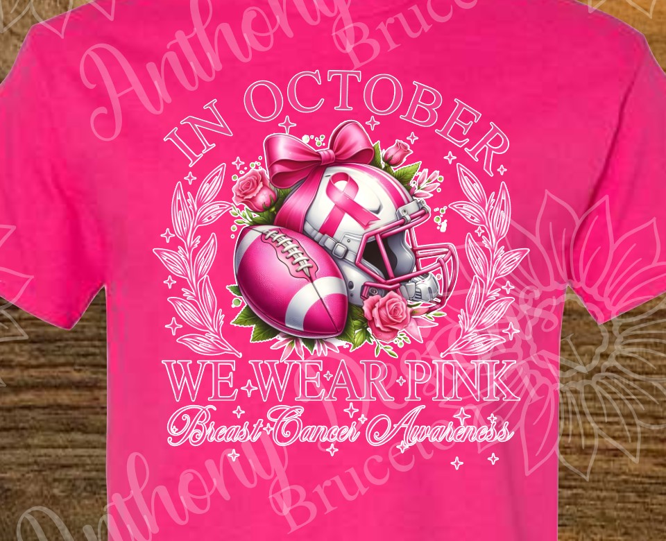 In October we wear pink inspired designed shirt