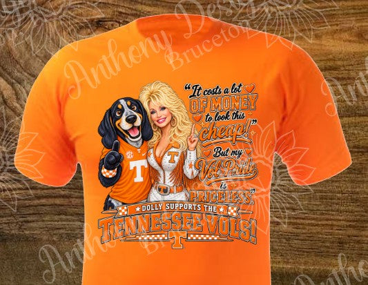 Dolly and Smokey Tennessee Vols It's cost a lot of money to look this cheap  school spirit inspired designed shirt