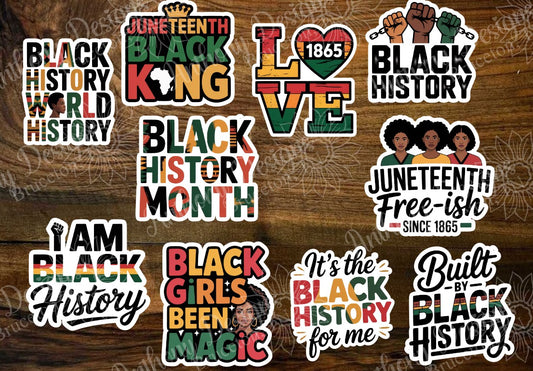 Juneteenth I am Black History vinyl stickers