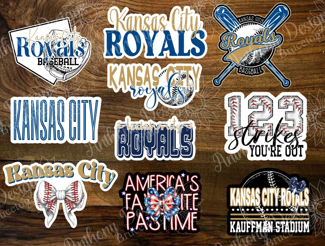 Kansas City inspired Baseball Vinyl Stickers