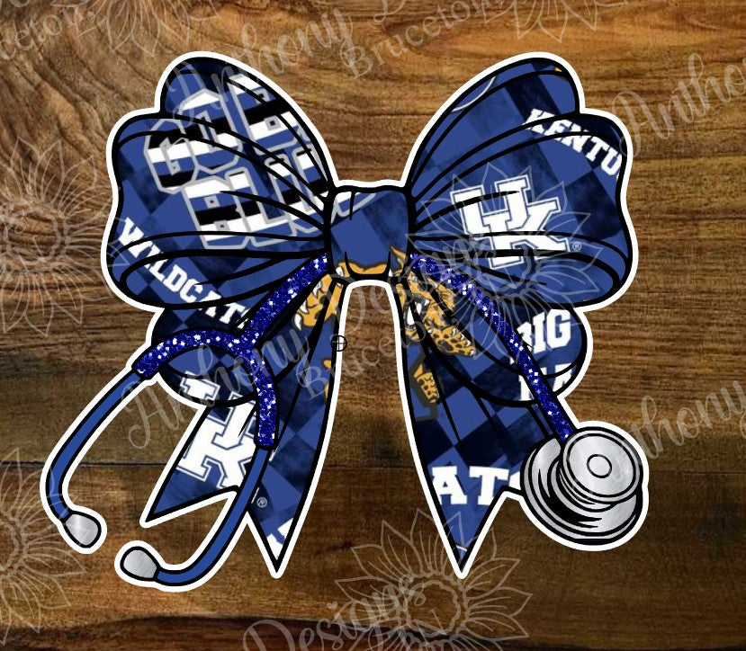 Kentucky nurse doctor inspired stethoscope bow Vinyl Stickers