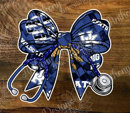 Kentucky nurse doctor inspired stethoscope bow Vinyl Stickers