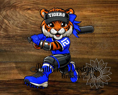 Personalized Lady Tiger Softball Player Vinyl Sticker