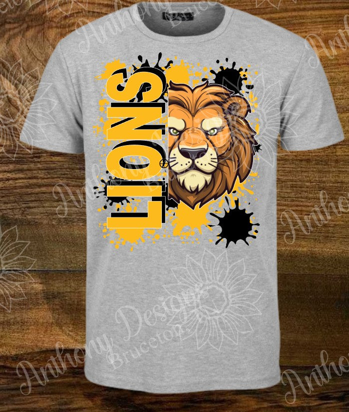Lions paint splattered inspired designed shirt