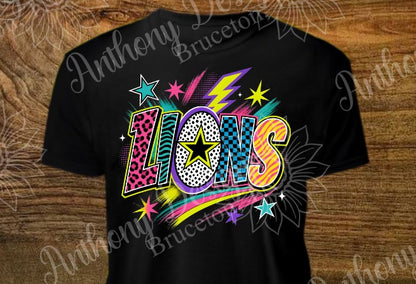 Lions retro (school mascot) Spirit designed shirt