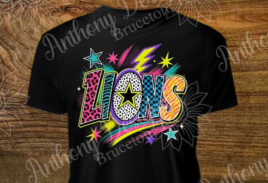 Lions retro (school mascot) Spirit designed shirt