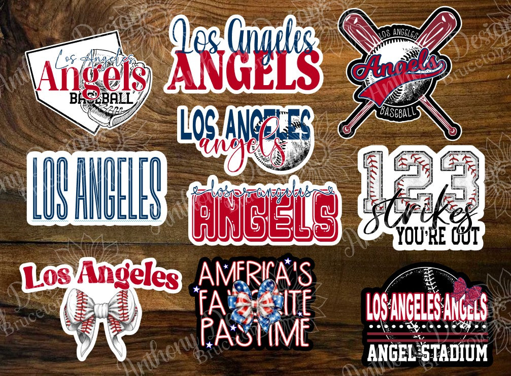 Los Angeles inspired Baseball Vinyl Stickers