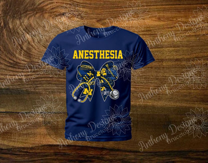 Michigan. Anesthesia. Stethoscope coquette bow. Michigan Wolverines spirit inspired designed shirt
