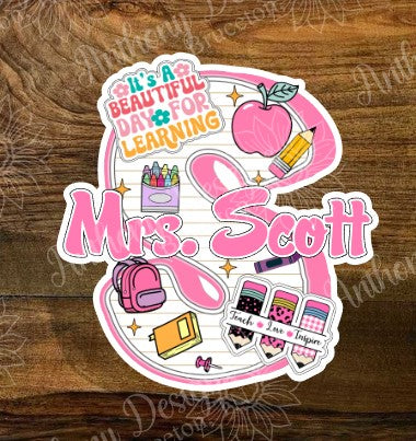 Personalized Teacher Vinyl Sticker