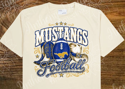 Mustang Football country and western inspired designed shirt