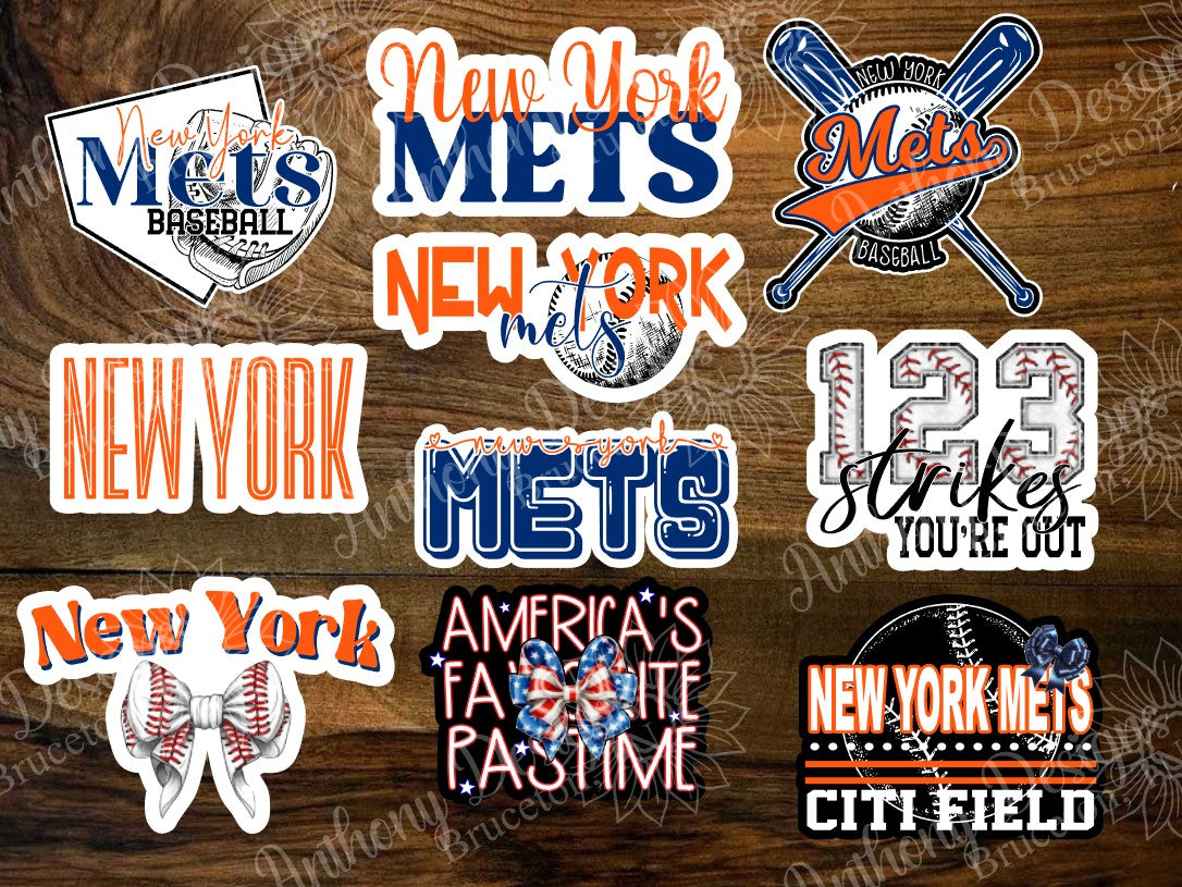 New York inspired Baseball Vinyl Stickers